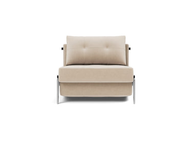 Cubed 90 Alu stol i 410 Esina Almond, set forfra