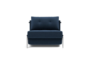 Cubed 90 Alu stol i 414 Esina Indigo Blue, set forfra