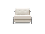 Cubed 90 Alu stol i 531 Bouclé Off White, set forfra