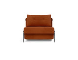 Cubed 90 Alu stol i 595 Corduroy Burnt Orange, set forfra