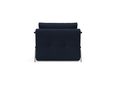 Cubed 90 Alu stol i 528 Mixed Dance Blue, set bagfra