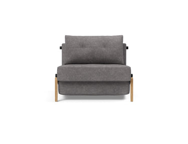 Cubed 90 Wood stol i 282 Avella Warm Grey, set forfra