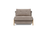 Cubed 90 Wood stol i 318 Cordufine Beige, set forfra
