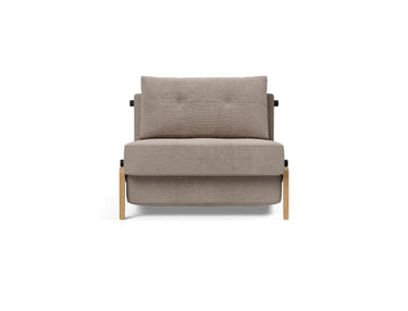 Cubed 90 Wood stol i 318 Cordufine Beige, set forfra
