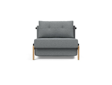 Cubed 90 Wood stol i 320 Corocco Shadow Grey, set forfra