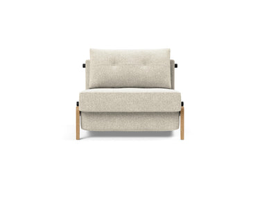 Cubed 90 Wood stol i 357 Taura Off White, set forfra