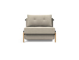 Cubed 90 Wood stol i 539 Bouclé Beige, set forfra