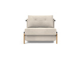 Cubed 90 Wood stol i 594 Corduroy Ivory, set forfra