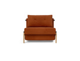 Cubed 90 Wood stol i 595 Corduroy Burnt Orange, set forfra