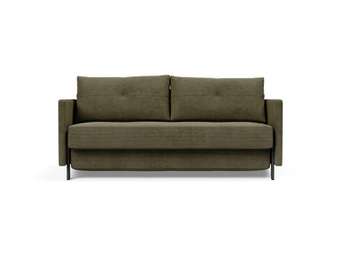 Cubed 160 sovesofa med armlæn i 316 Cordufine Pine Green, set forfra