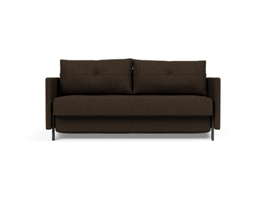Cubed 160 sovesofa med armlæn i 358 Taura Chocco, set forfra