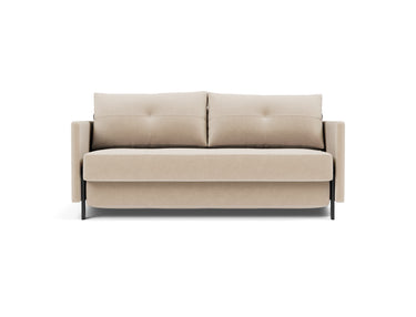 Cubed 160 sovesofa med armlæn i 410 Esina Almond, set forfra