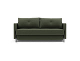 Cubed 160 sovesofa med armlæn i 413 Esina Olive Green, set forfra
