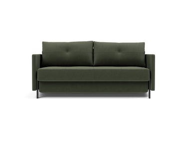 Cubed 160 sovesofa med armlæn i 413 Esina Olive Green, set forfra