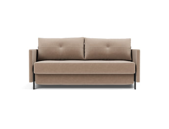 Cubed 160 sovesofa med armlæn i 417 Esina Mocha, set forfra
