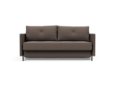 Cubed 160 sovesofa med armlæn i 530 Bouclé Taupe, set forfra
