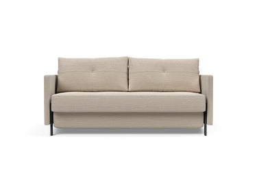 Cubed 160 sovesofa med armlæn i 612 Blida Sand Grey, set forfra