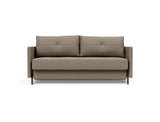 Cubed 160 sovesofa med armlæn i 850 Mahoga Caramel, set forfra