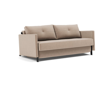 Cubed 160 sovesofa med armlæn i 417 Esina Mocha, set skråt forfra