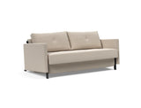 Cubed 160 sovesofa med armlæn i 612 Blida Sand Grey, set skråt forfra