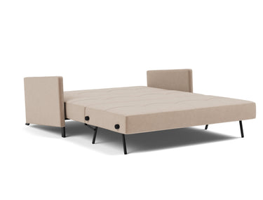 Cubed 160 sovesofa med armlæn i 417 Esina Mocha, slået ud til seng