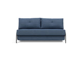 Cubed 160 Chrome sovesofa i 302 Weda Blue, set forfra