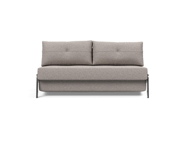 Cubed 160 Chrome sovesofa i 321 Corocco Warm Grey, set forfra