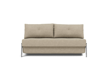 Cubed 160 Chrome sovesofa i 356 Taura Sand, set forfra