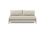 Cubed 160 Chrome sovesofa i 357 Taura Off White, set forfra