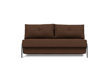 Cubed 160 Chrome sovesofa i 359 Taura Cappuccino, set forfra
