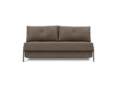 Cubed 160 Chrome sovesofa i 411 Esina Cedar Brown, set forfra