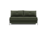 Cubed 160 Chrome sovesofa i 413 Esina Olive Green, set forfra