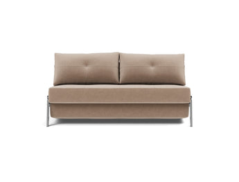 Cubed 160 Chrome sovesofa i 417 Esina Mocha, set forfra