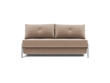 Cubed 160 Chrome sovesofa i 417 Esina Mocha, set forfra