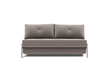Cubed 160 Chrome sovesofa i 418 Esina Truffle, set forfra