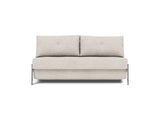 Cubed 160 Chrome sovesofa i 470 Yuveno Natural, set forfra
