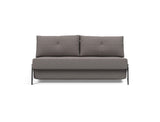 Cubed 160 Chrome sovesofa i 521 Mixed Dance Grey, set forfra