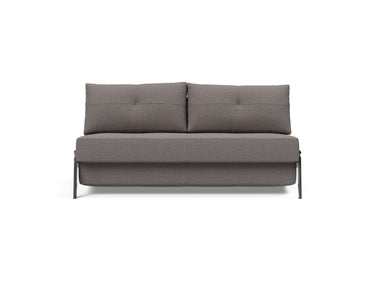 Cubed 160 Chrome sovesofa i 521 Mixed Dance Grey, set forfra
