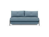 Cubed 160 Chrome sovesofa i 525 Mixed Dance Light Blue, set forfra