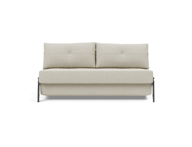 Cubed 160 Chrome sovesofa i 527 Mixed Dance Natural, set forfra