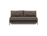 Cubed 160 Chrome sovesofa i 530 Bouclé Taupe, set forfra
