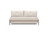 Cubed 160 Chrome sovesofa i 531 Bouclé Off White, set forfra