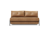 Cubed 160 Chrome sovesofa i 551 Faunal Brown, set forfra