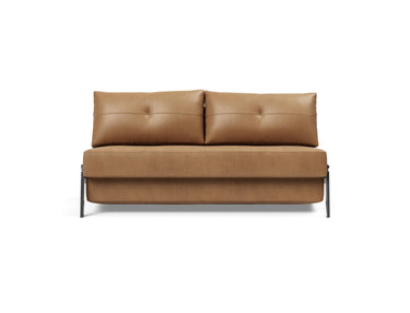 Cubed 160 Chrome sovesofa i 551 Faunal Brown, set forfra