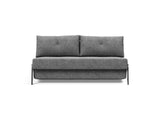 Cubed 160 Chrome sovesofa i 563 Twist Charcoal, set forfra