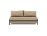 Cubed 160 Chrome sovesofa i 587 Phobos Mocha, set forfra