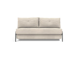 Cubed 160 Chrome sovesofa i 594 Corduroy Ivory, set forfra