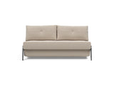 Cubed 160 Chrome sovesofa i 612 Blida Sand Grey, set forfra