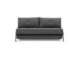 Cubed 160 Chrome sovesofa i 852 Mahoga Seal Grey, set forfra