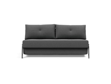 Cubed 160 Chrome sovesofa i 852 Mahoga Seal Grey, set forfra